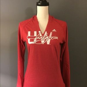 Adidas UW Badgers Red Long Sleeve Hoodie - Youth L